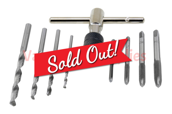 9Pcs Hand Tap Set Screw Thread Taps T-Wrench Reamer M3-M6 Twist Drill
