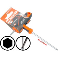 3mm T-Handle Hexagon Torque 6Point Hex Key CRV TPR Screwdriver Wrench