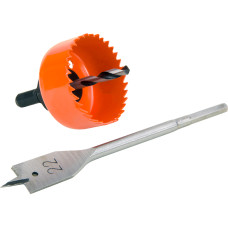 Wood Door Lock Hole Saw Installation Set Metal Holesaw Drill Bit Arbor