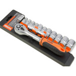 13pcs 3/8 Drive Hand Ratchet Wrench Extension 8-19mm Metric Socket Set