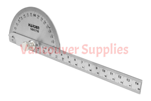 Stainless Steel Bevel Protraction 180 Degree Angle Protractor Ruler