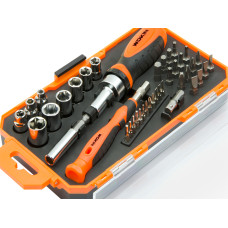 42pcs Hexagon Torx PH Slotted Bits Ratcheting Screwdriver Sockets Set