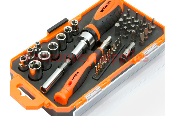 42pcs Hexagon Torx PH Slotted Bits Ratcheting Screwdriver Sockets Set
