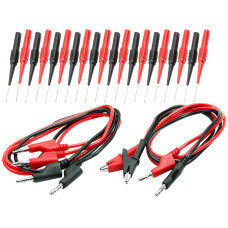 24pcs Needle Test Leads Automotive Back Probes Banana Alligator Clips