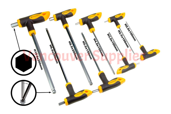 8pcs Hex Hexagon T-Handle CRV Screwdrivers H2 H2.5 H3 H4 H5 H6 H8 H10