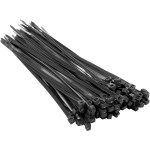100pc 3.6x200mm Nylon Plastic Cable Ties Zip Tie Wraps Organizer Black