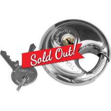 70mm Stainless Steel Armor Brass Cylinder Disc Padlock Round Lock 2Key