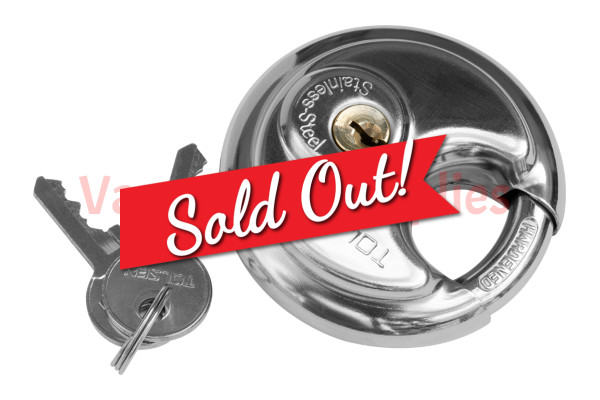 70mm Stainless Steel Armor Brass Cylinder Disc Padlock Round Lock 2Key